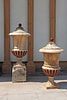 A pair of impressive alabaster Medici urns