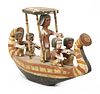 An Ancient Egyptian carved and painted wooden boat,