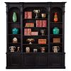1880s Ebonized English Open Face Oak Bookcase