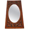 Carved Mirror with Oval Beveled Glass