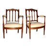 Pair of Louis XVI Carved Mahogany Fauteuils by George Jacob
