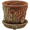 English Terracotta Pot in the Shape of a Tree Trunk