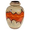 1960s Midcentury Glazed Vase with Orange Red Accent