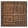 19th Century Carved Panel in Wood with Key Pattern