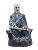 A Chinese Blue and White Ceramic Figure of a Luohan