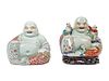 Two Chinese Famille Rose Porcelain Figures of Laughing Buddha