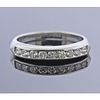 Platinum Diamond Half Wedding Band Ring