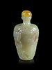 A Carved Yellow Jade 'Crane and Pine' Snuff Bottle