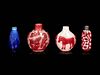 Four Chinese Peking Glass Snuff Bottles