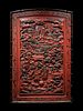 A Large Chinese Cinnabar Lacquer 'Figure' Panel