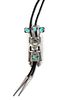 A Silver and Turquoise Kachina Figure Bolo Height 3 1/2 inches.
