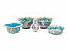 Five Chinese Blue Ground Cloisonne Enameled Articles