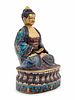 A Chinese Cloisonne Enamel Figure of Buddha Shakyamuni