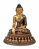 A Sino-Tibetan Gilt Bronze Figure of Buddha