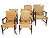 8 Donghia Merbau Wood and Raffia Chairs