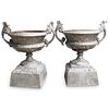 Pair of Cast Iron Fountain Urns