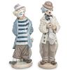 (2 Pc) Lladro Porcelain Clown Figurine Grouping