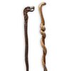 (2Pc) Figural Carved Wood Walking Sticks