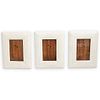 (3 Pc) Continental Carved Bone Picture Frames