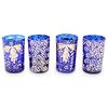 (4 Pc) Enamel and Glass Cordial Cups
