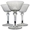 (3Pc) Etched Glass Stemware