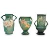 (3 Pc) Roseville Pottery Vases