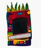 CONTEMPORARY FOLK ART PAINTED MIRROR FRAME BY BRIAN ANDREAS