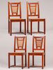 Set of 4 Stickley Brothers Cane-Back Chairs c1915
