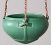 Roseville Pottery Matte Green Hanging Basket c1910