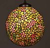 Handel Leaded Glass Spherical Ball Hanging Light c1910