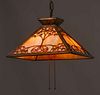 Limbert Hammered Copper & Brass Hanging Light c1905
