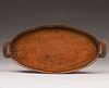 Arts & Crafts Hammered Copper Two-Handled Oval Tray c1920