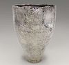 Arts & Crafts Modernist Hammered Copper Silver-Plated Vase c1950s