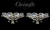 Pair of Christofle Silvered Bronze/Crystal Centerpieces
