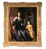 ENGLISH EARLY VICTORIAN PORTRAIT OF A MOTHER AND DAUGHTER