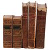 EARLY LEATHERBOUND BOOKS, (4) TITLES IN (5 VOLS)