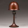 Roycroft Hammered Copper Helmet Lamp c1920