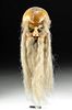 19th C. Japanese Wood Puppet Head w/ Horsehair