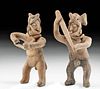 Two Colima Pottery Warrior Figures w/ Weapons