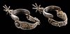 Late 19th C. Mexican Steel, Leather, & Silver Spurs