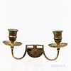 Two-arm Brass Wall Candle Sconce