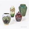 Four Pieces of French and English Art Pottery