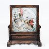 Chinese Painted Marble Table Screen