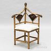 Carved Bamboo Corner Chair
