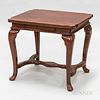 Asian Red-painted Hardwood Side Table