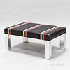 Modern Leather and Chrome Bench