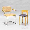 Alvar Aalto Vanity Chair and Marcel Breuer Cesca Armchair