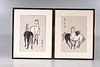 Two Framed Chinese Equestrian Paintings