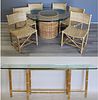 Vintage Mc Guire Rattan Table, Chairs & Console