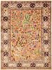 VINTAGE SILK PERSIAN KASHAN SOUF RUG. 6 ft 2 in x 4 ft 6 in (1.88 m x 1.37 m).